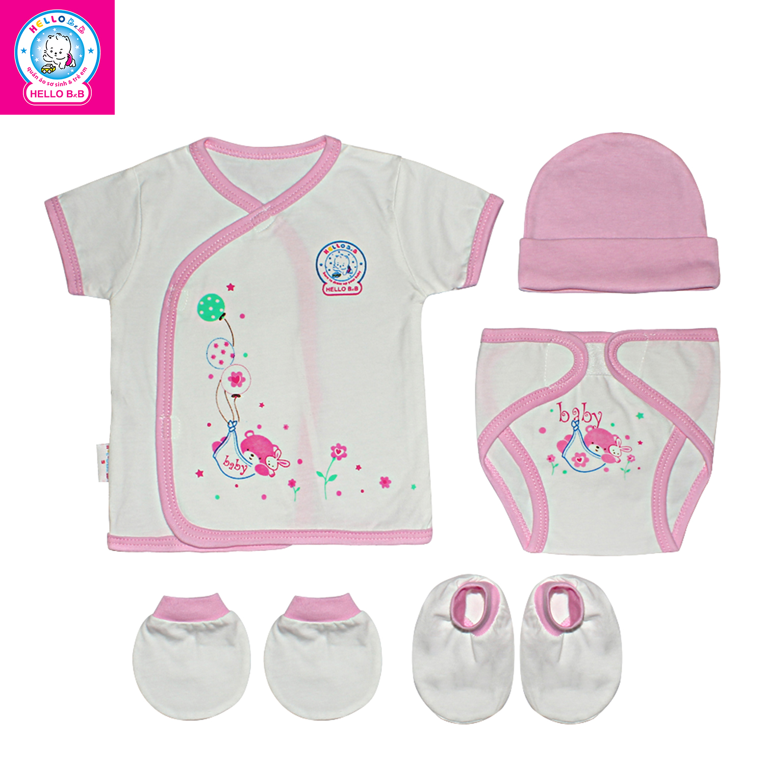 Bộ sơ sinh 5 món 0264 - HELLO BnB