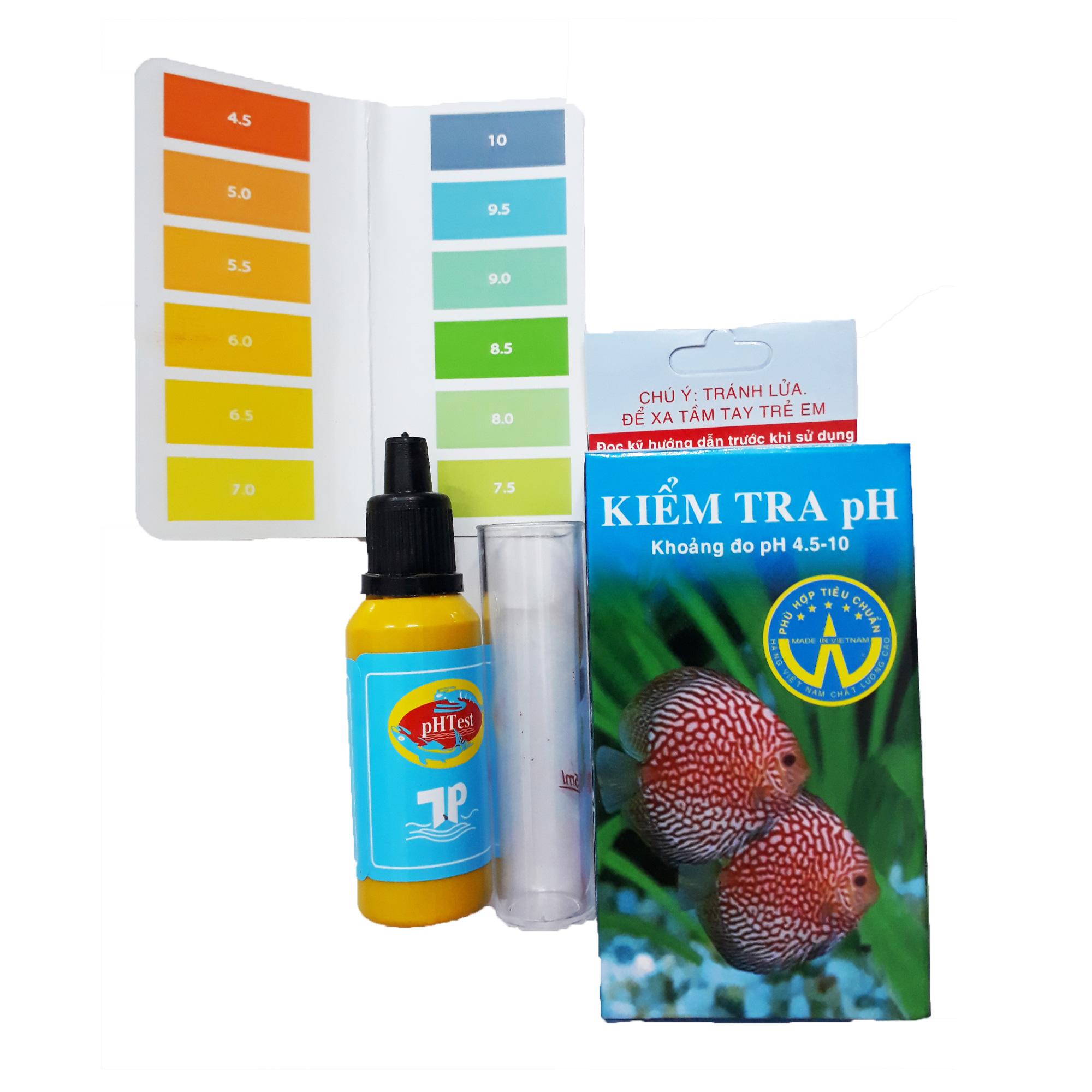 Dung Dịch Kiểm Tra pH Hồ Cá - Bộ Test pH Nước Bể Cá Có Ống Nghiệm