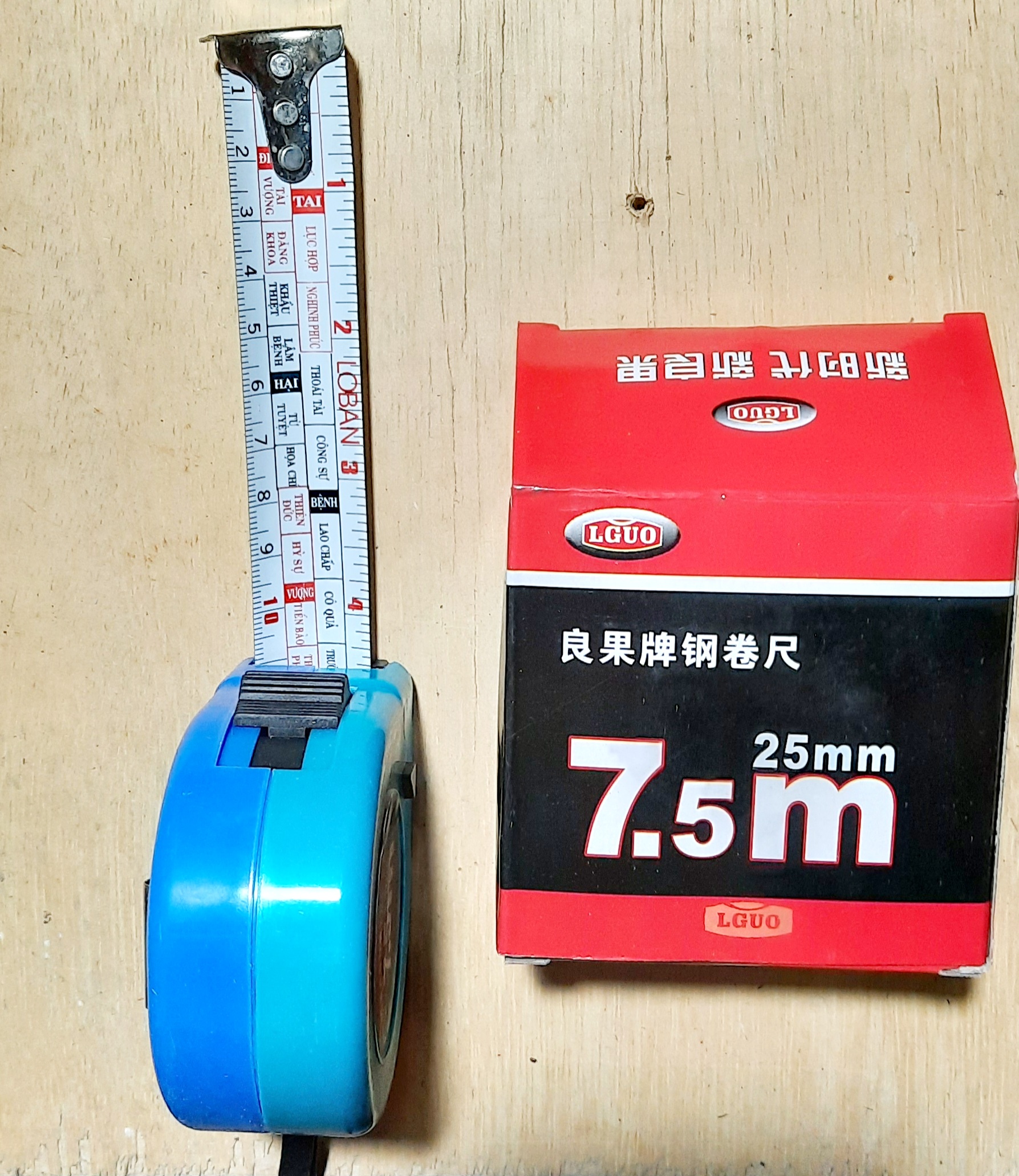 Thước kéo phong thủy, thước rút phong thủy, thước phong thủy, thước loban 5m, thước loban 7,5m Land bản rộng 25mm đẹp