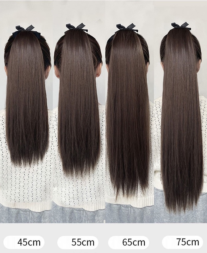 [Shop Uy Tín] Cột Tóc Giả Thẳng Đủ Độ Dài Đủ Màu Có Dây Cột Và Cài Chắc Chắn