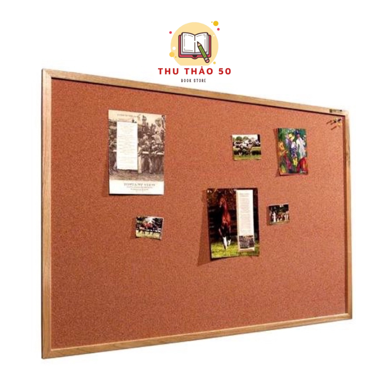 Bảng ghim bần ghi chú khung gỗ Lie treo tường 40x60cm .