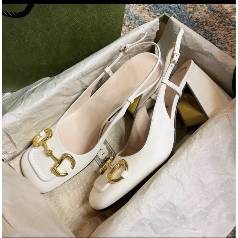 Sandal mũi vuông da mềm khoá sắt cao cấp gót 6p