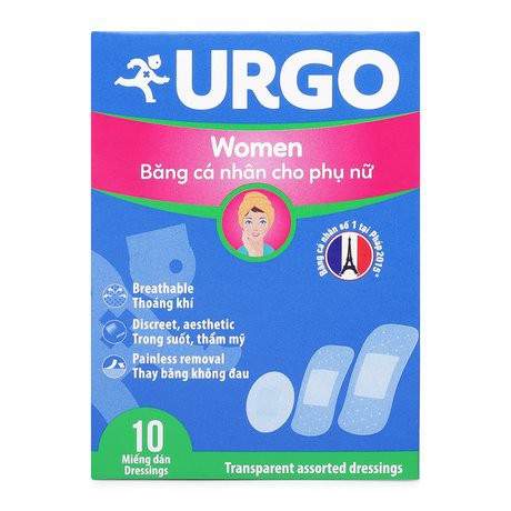Băng cá nhân cho phụ nữ Urgo Women (10 miếng/gói)