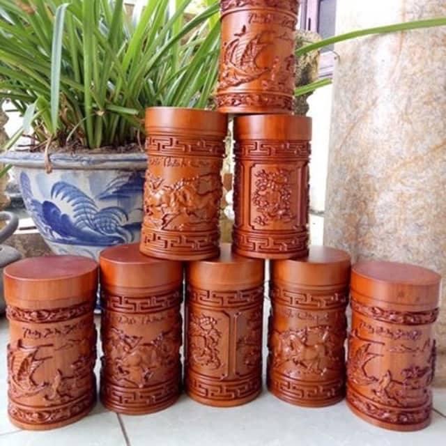 Hộp Đựng Chè Gỗ Hương Cao Cấp