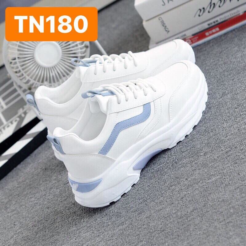Mẫu Giày nữ đẹp giày sneaker nữ fine chất đẹp (trắng viền hồng, viền xanh)