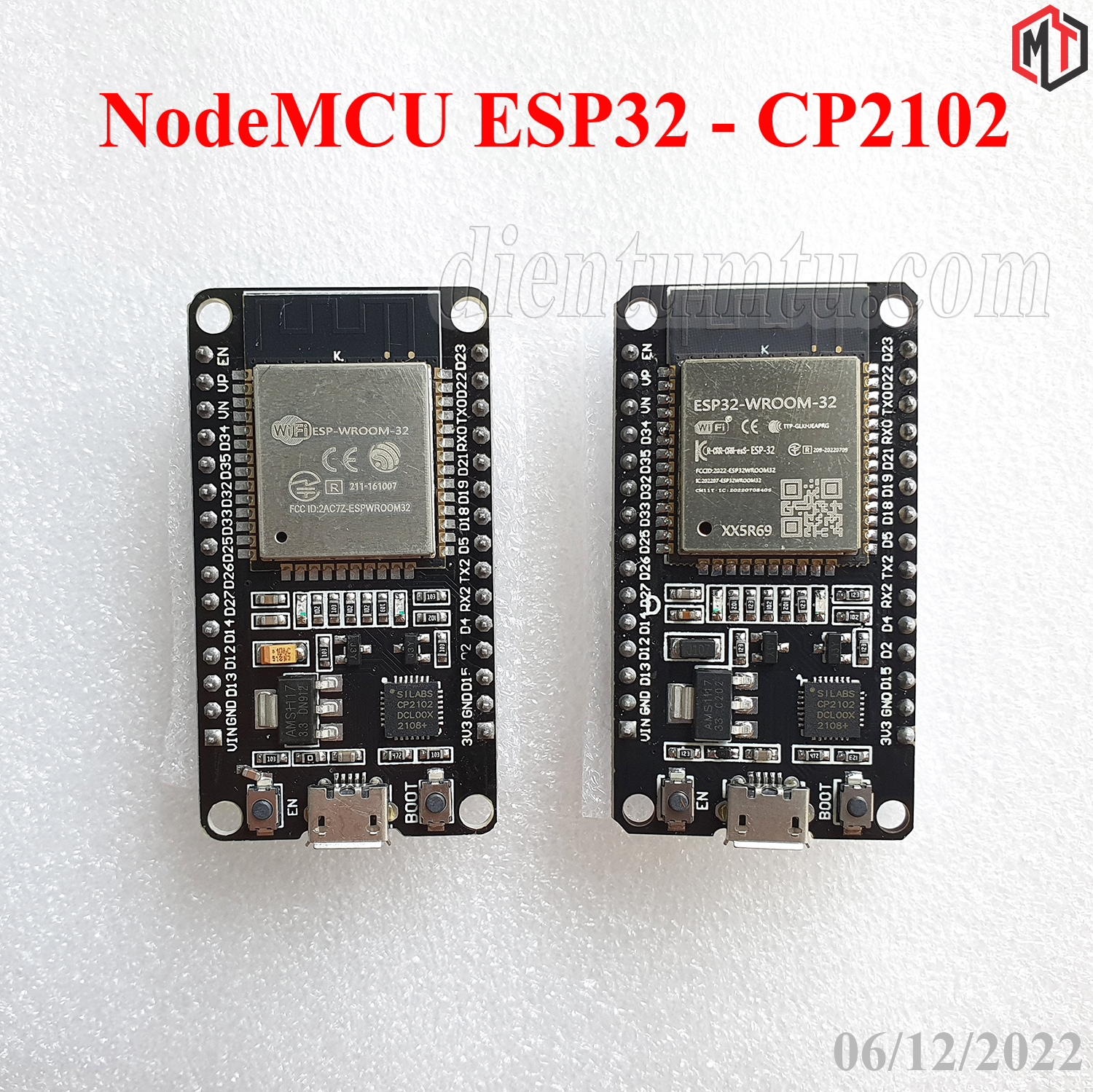NodeMCU ESP32 Wifi BLE - CP2102 - WiFi 2.4GHz + Bluetooth BLE