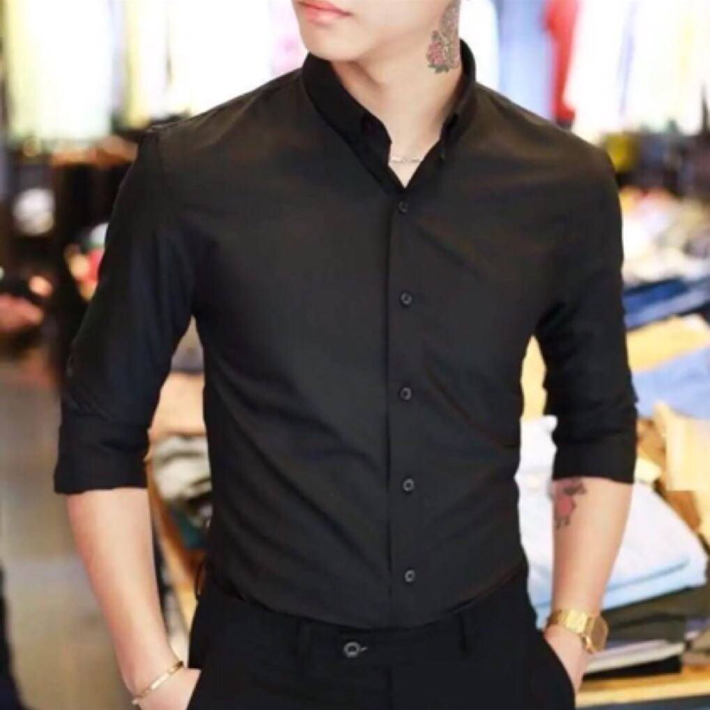 [HCM]ÁO SƠ MI TRƠN DÀI TAY NAM THỜI TRANG