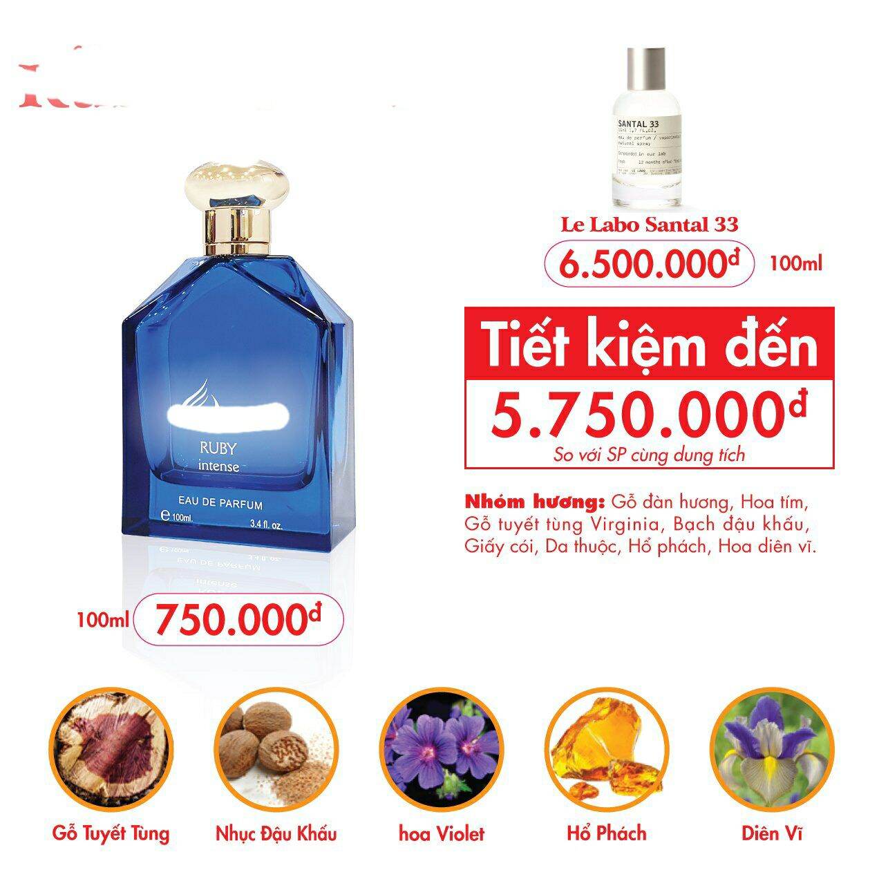 [HCM]Nước hoa Ruby Intense_100ml