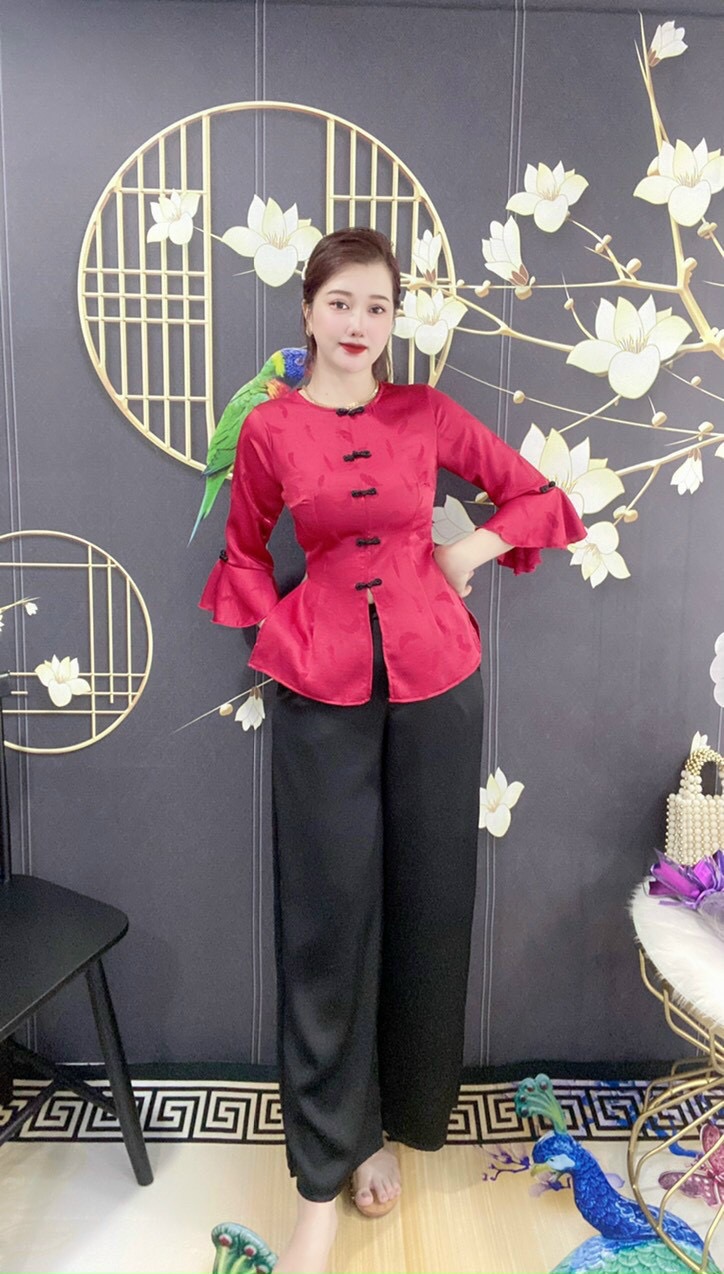 Sét lam đi chùa gấm tay loe nút tàu cao cấp-TH