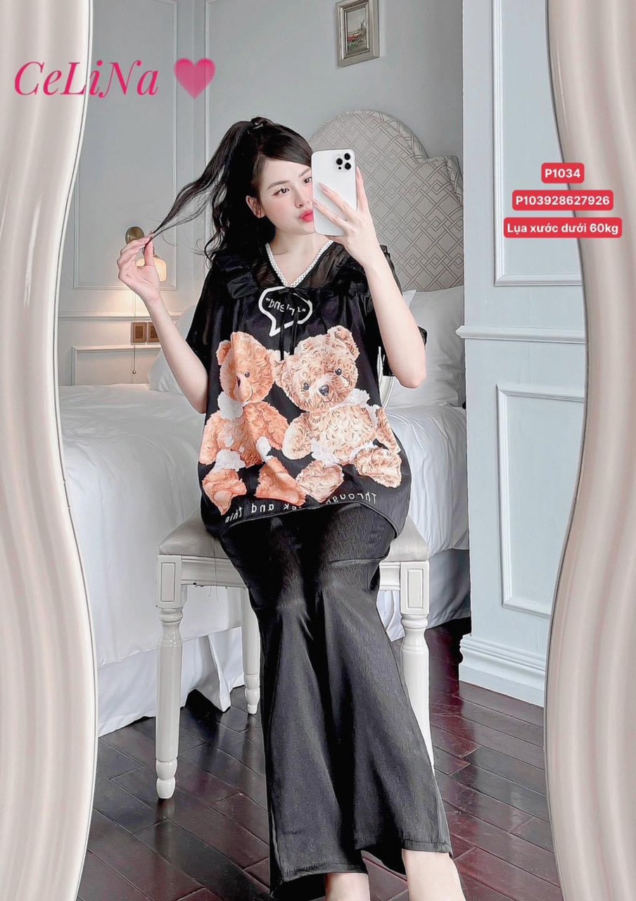 Set Lụa Xước phối Voan Tơ Tay Cộc