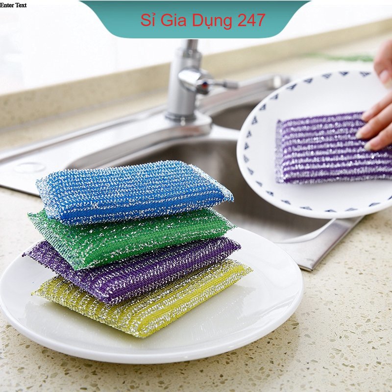 Bộ 4 Miếng Cọ Rửa Chén Bát, Cọ Xoong Nồi