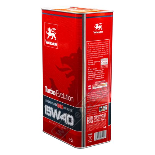 Dầu nhớt xe tải Wolver Turbo Evolution 15W-40 Ci-4 5L