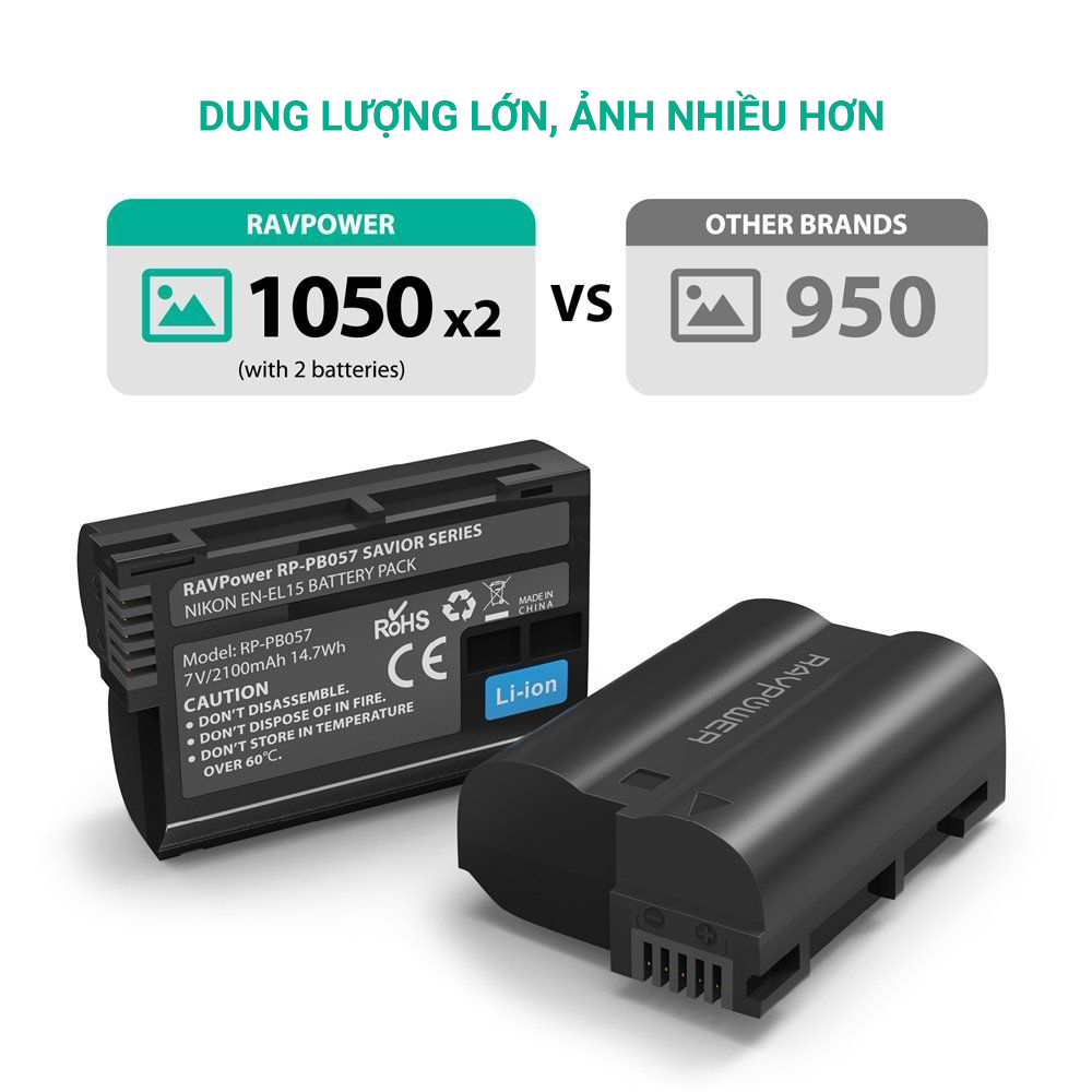 Pin máy ảnh Ravpower EN-EL15