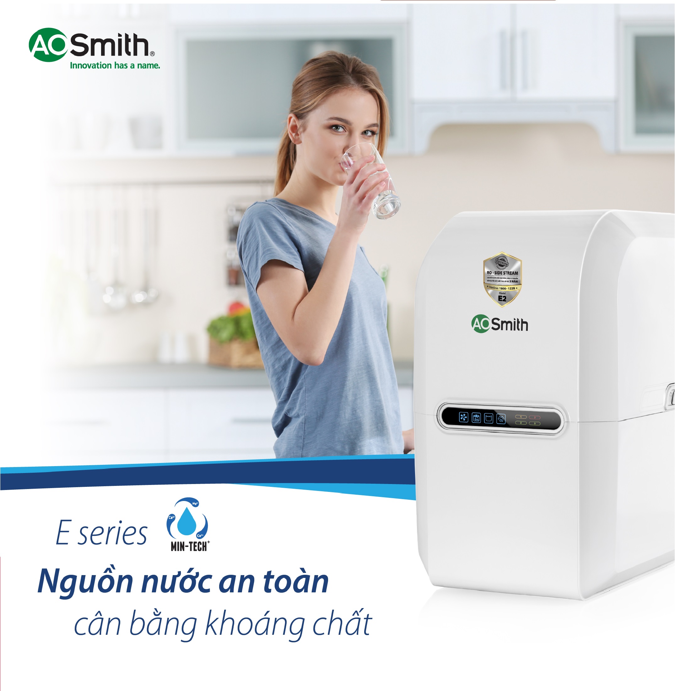 Máy lọc nước A.O.Smith E2 MIỄN PHÍ LẮP ĐẶT Thương hiệu Mỹ