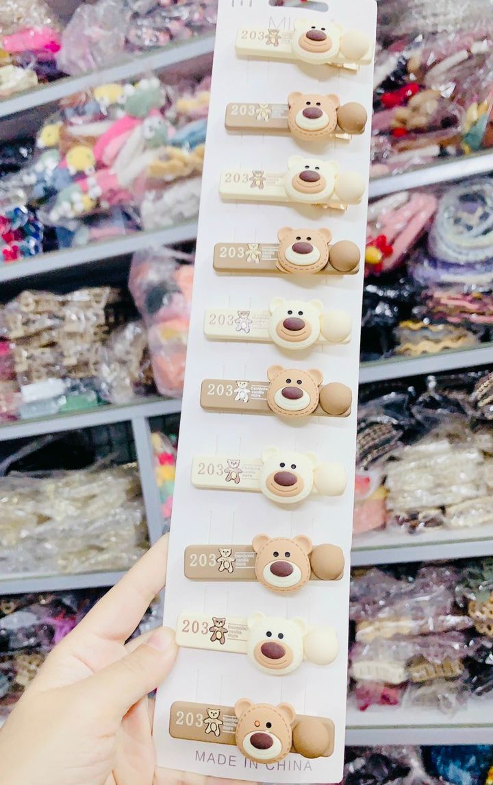 KẸP TÓC MÁI HÌNH GẤU PHONG CÁCH HÀN QUỐC (KẸP MỎ VỊT)