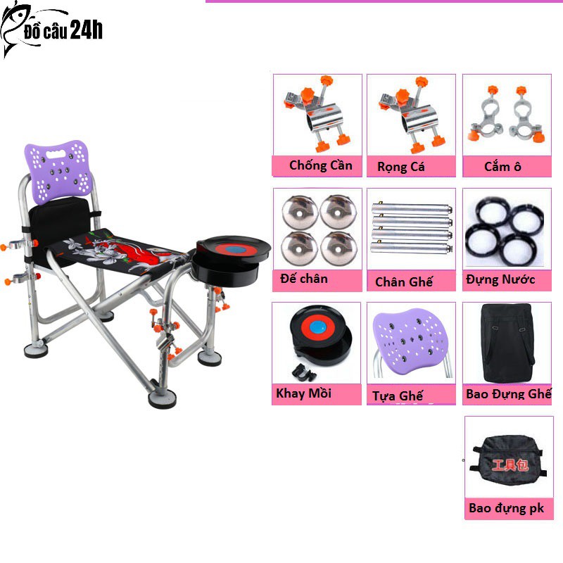 Ghế Câu Cá Địa Hình Ghế câu đài có thể xếp gọn cao cấp giá rẻ ghế ngồi câu cá ghế dã ngoại