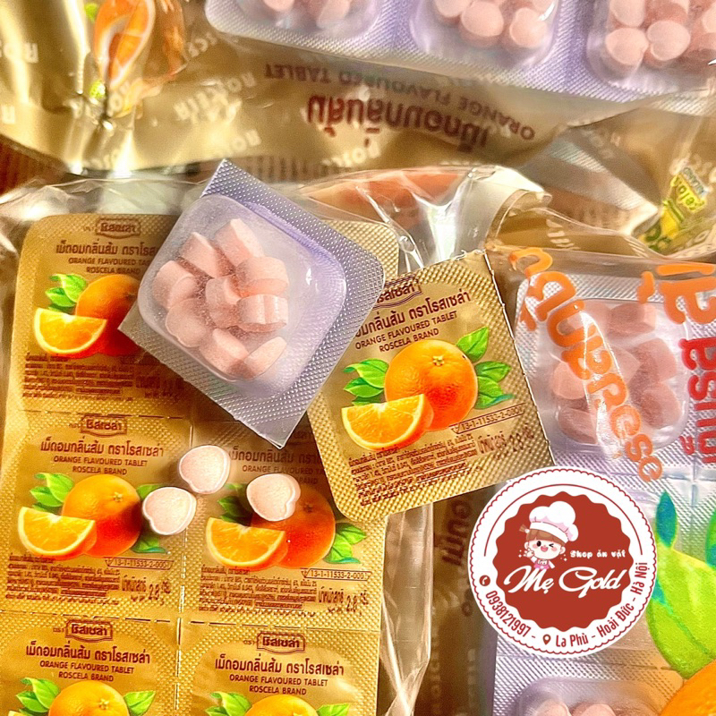 Kẹo C cam Thái Lan, kẹo C trái tim tuổi thơ (hộp 2,8g)