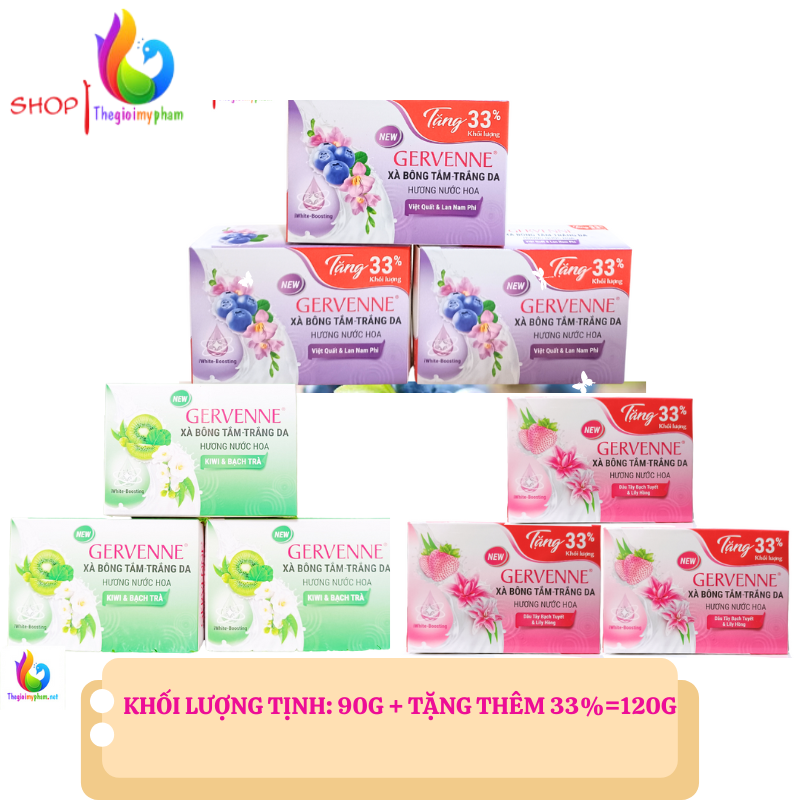 Combo 3 Cục Xà Bông Hương Nước Hoa Gervenne 120g
