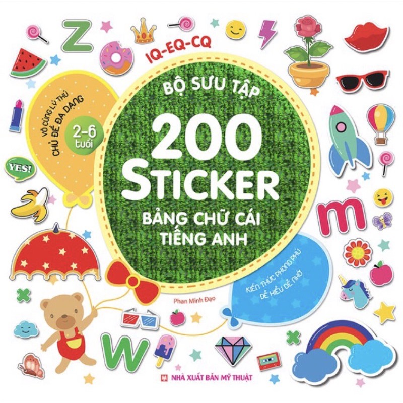 Sách - Bộ sưu tập 200 sticker – Bảng chữ cái tiếng Anh