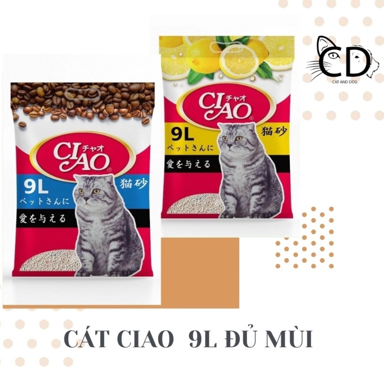 Cát vệ sinh cho mèo Ciao 9L (4Kg)