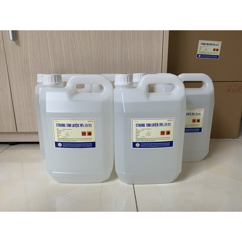 🌟 CỒN SÁT KHUẨN 70 ĐỘ ETHANOL 70% CAN 5 LÍT, CTY DƯỢC OPC (RỬA TAY KHÔ)