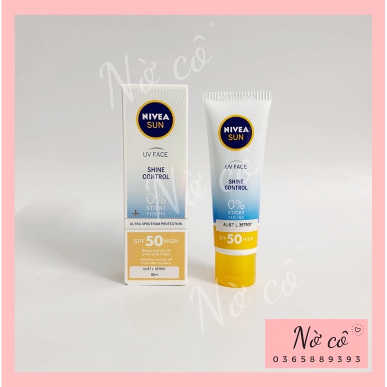 Kem Chống Nắng Nivea Shine Control Spf50