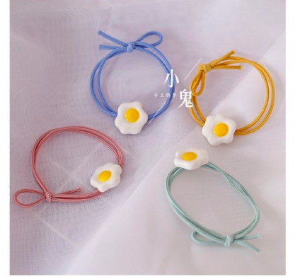 5 dây buộc tóc hình trứng ốp dễ thương