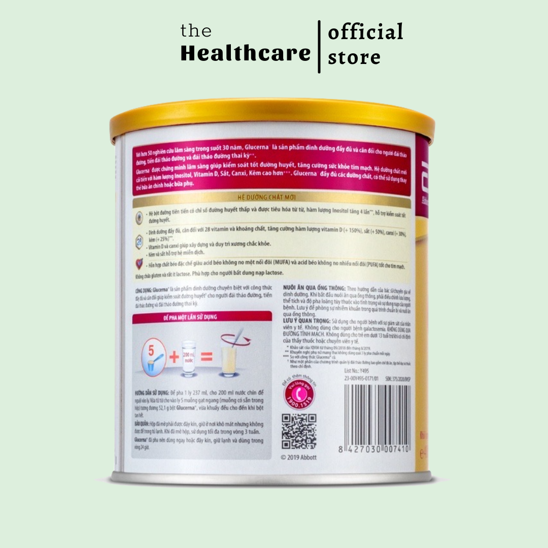 Sữa bột Glucerna lon 400gr dành cho người tiểu đường