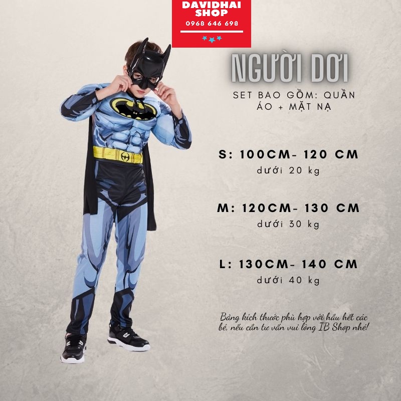 TRANG PHỤC BATMAN NGƯỜI DƠI HÓA TRANG TRẺ EM