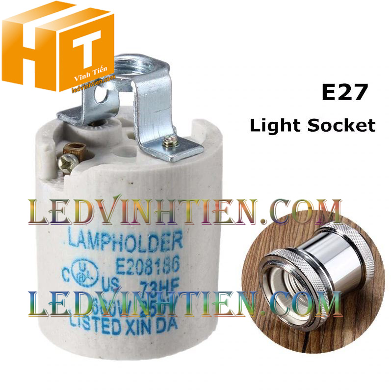 Đuôi đèn sứ E27, E14, cách điện tốt