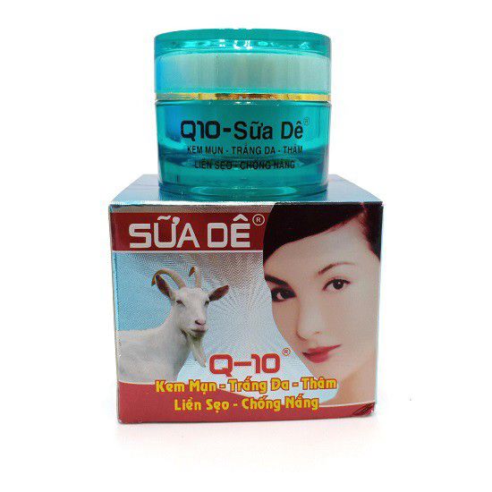 Kem mụn trắng da - thâm liền sẹo chống nắng q10 sữa dê 12g