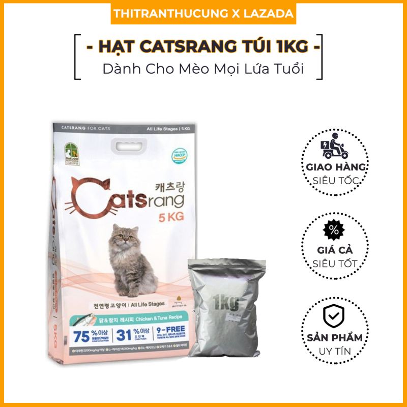 Thức Ăn Hạt Cho Mèo Catsrang Hàn Quốc - Túi 1Kg Hạt Catsrang | Catrang