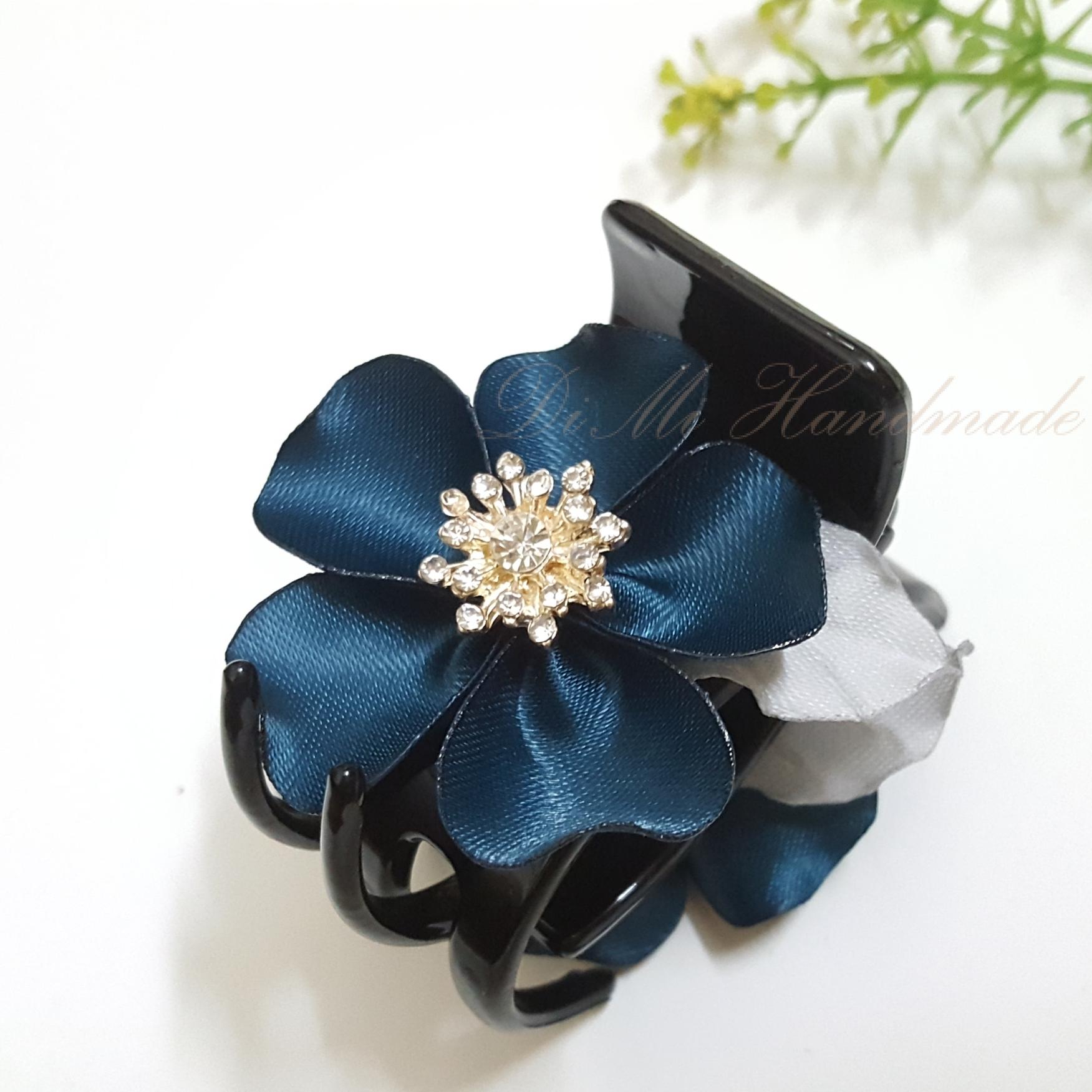 Kẹp tóc hoa handmade, kẹp càng cua 5 răng DiMi-16