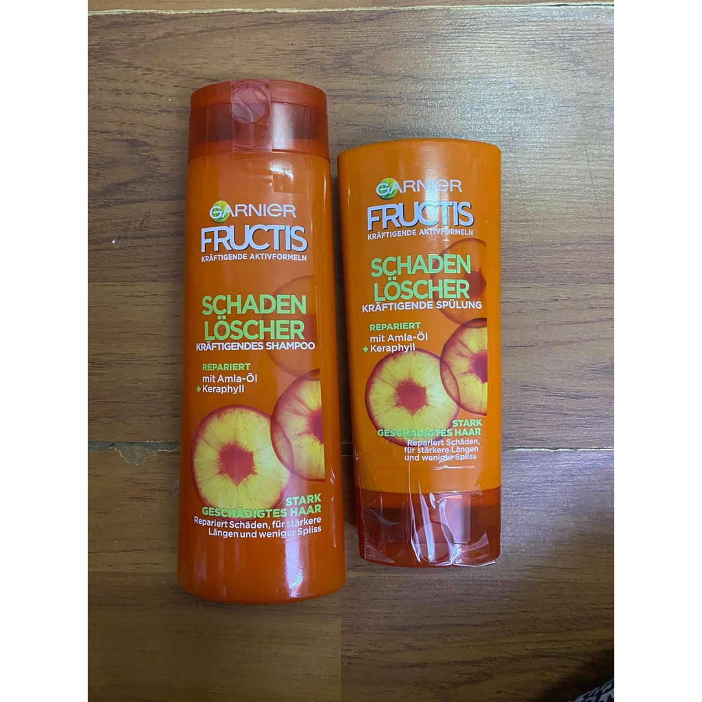 Bộ dầu gội và xả garnier fructis schaden loscher dành cho tóc hư tổn
