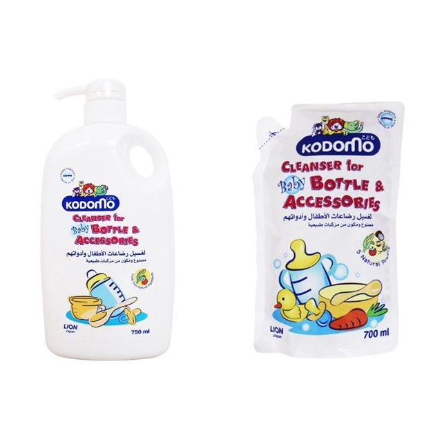 [HCM]Combo Nước rửa bình sữa Kodomo 750ml + bịch 700ml