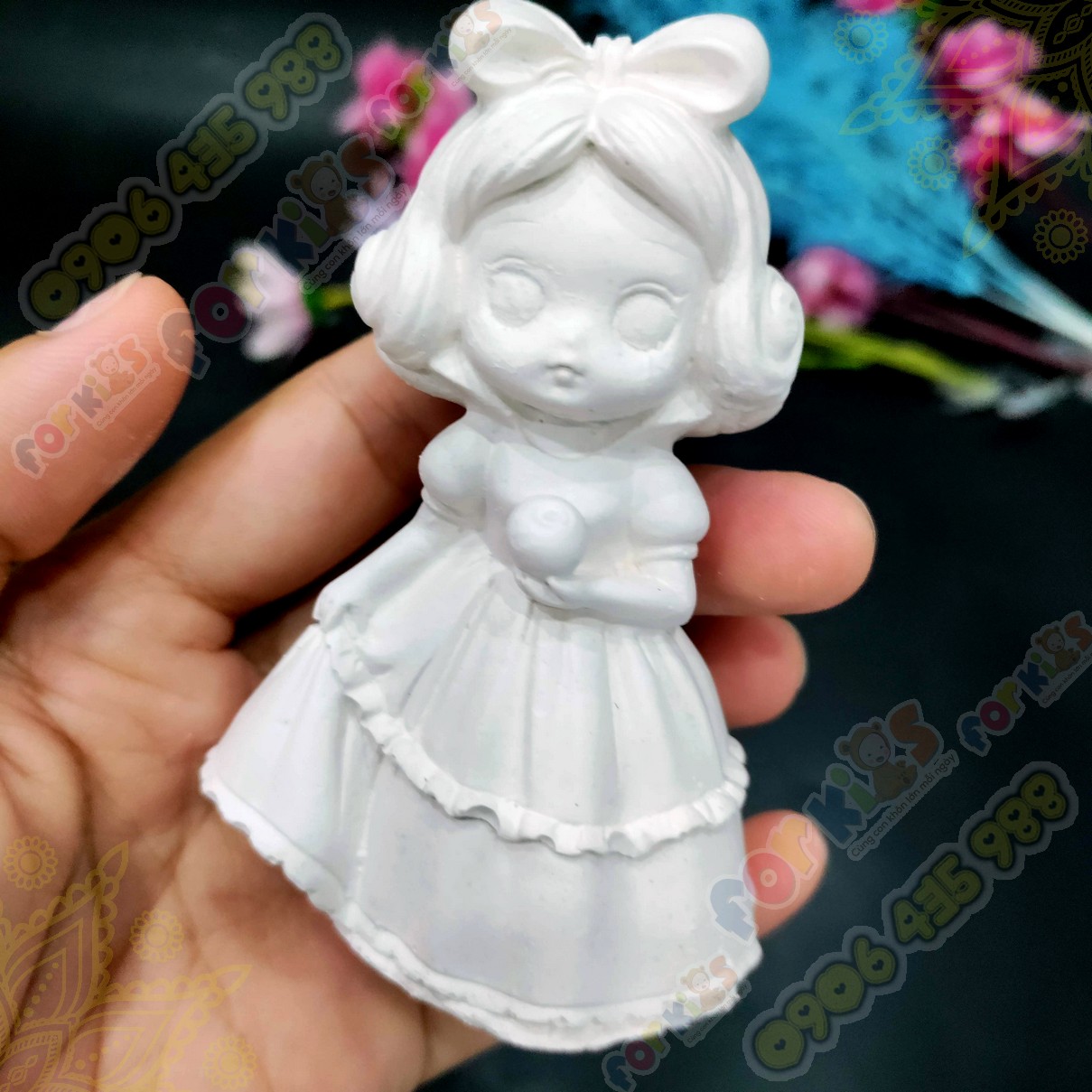 Coloring figures, DISNEY PRINCESS, 6 figures, M SIZE, high-grade gypsum statue, sculpture (without color)