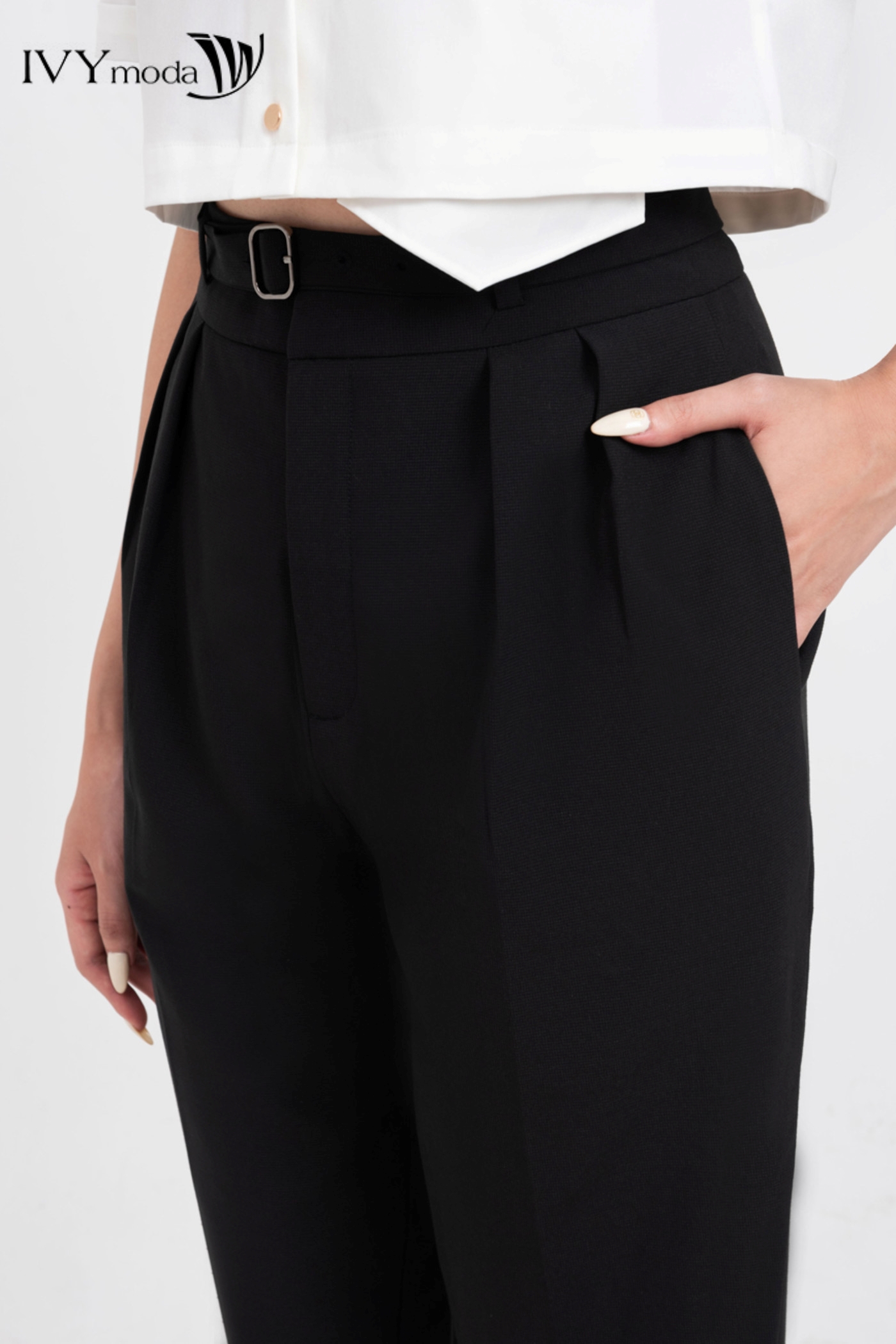 Quần baggy phối đai IVY moda MS 22M7779