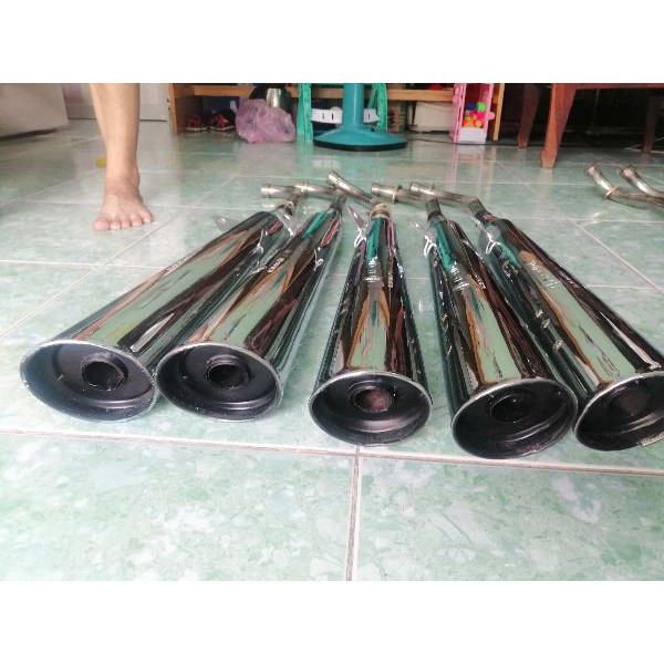 pô xe máy Wave móc cam xăng nồi cổ inox khắc chữ gosi ( có video)