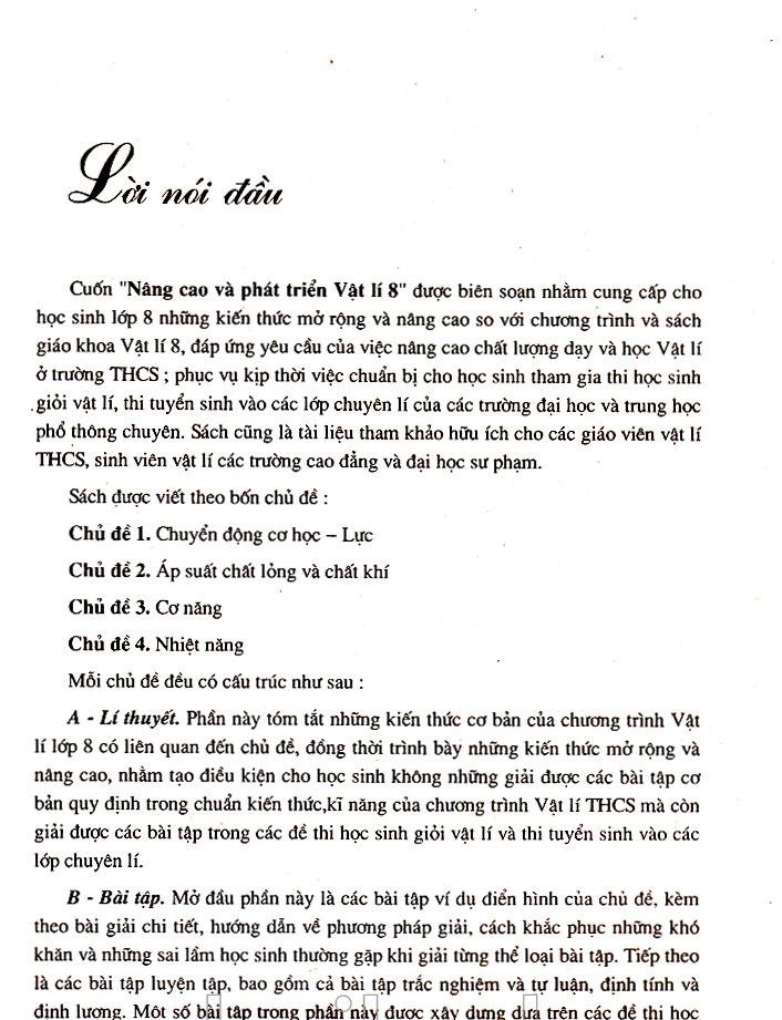 Sách - Nâng cao và phát triển Vật Lí 8