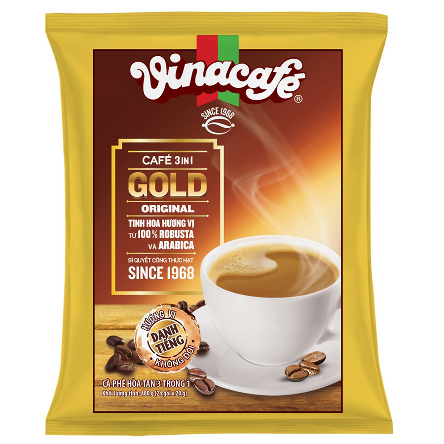 Cà phê sữa VinaCafé Gold Original 480g ( 24 gói x 20g )
