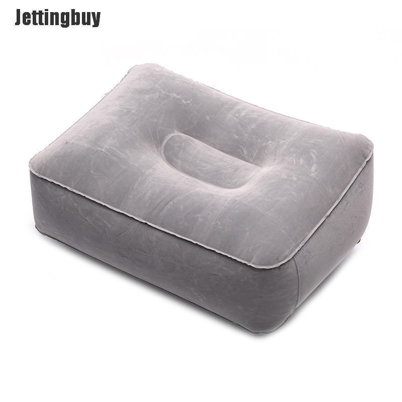Jettingbuy Soft Footrest Pillow PVC Inflatable Foot Rest Pillow Cushion Air Travel Office