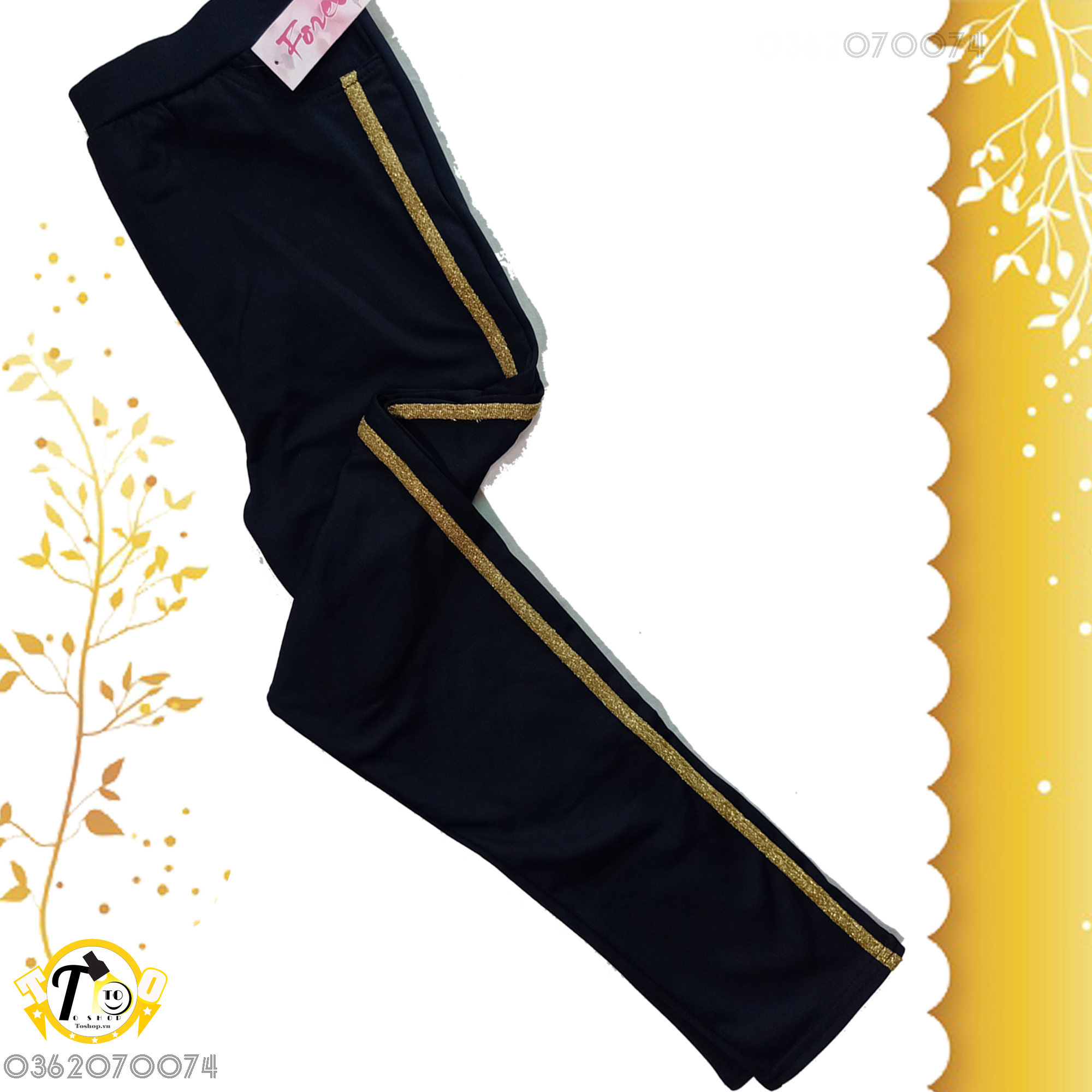 [HCM]Quần thun nữ - legging nữ viền vàng ánh Kim [ảnh + video thật]