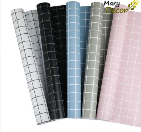 DECAL 10M PVC giấy dán tường CARO khổ 45cm (có sẵn keo dán)