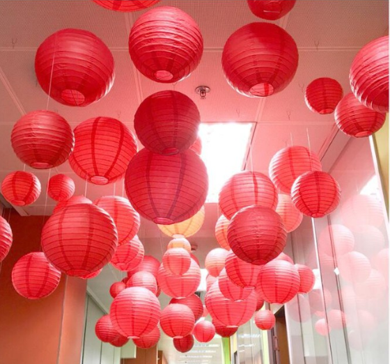 Đèn lồng vải lụa tròn 25cm - nhiều màu trang trí lễ hội