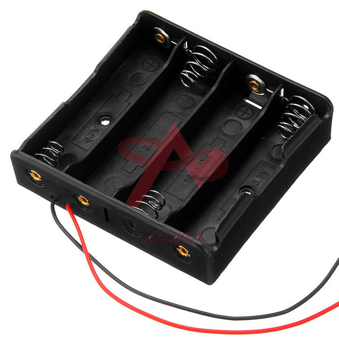 Đế Pin 18650 Có Dây (Đấu Nối Tiếp) 4 Pin