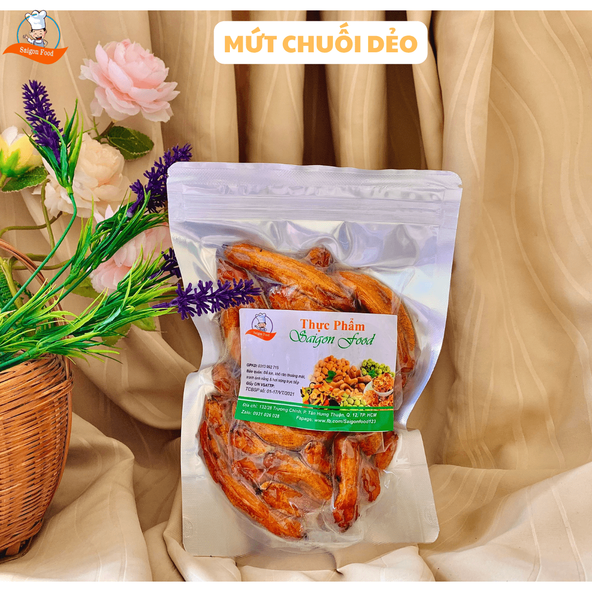 500g mứt chuối dẻo Saigon food