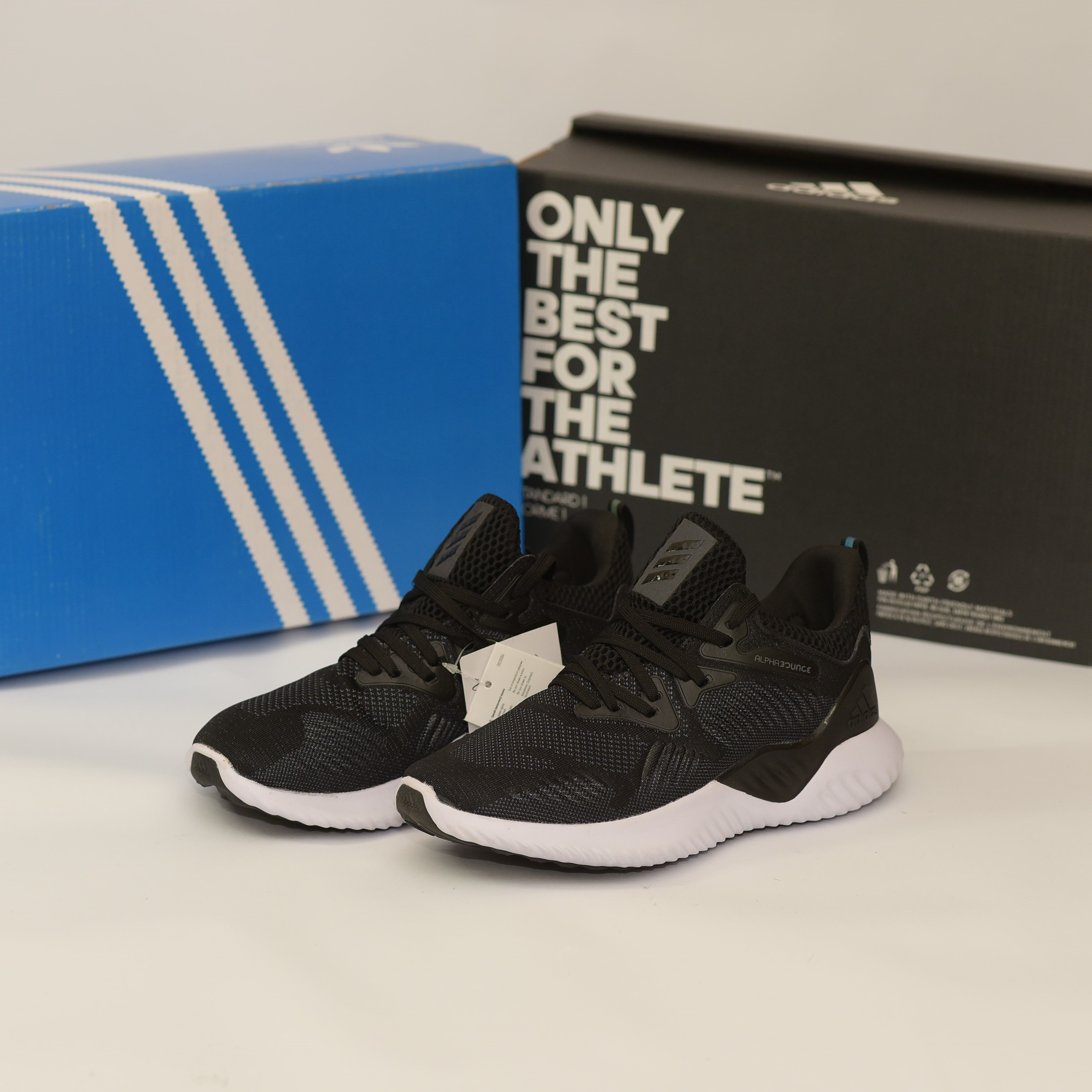 [Siêu Sale] Giày Sneaker Nam Nữ Alphabounce Beyond Đen Đế Trắng (Fullbox+ Tặng hộp bảo vệ box)