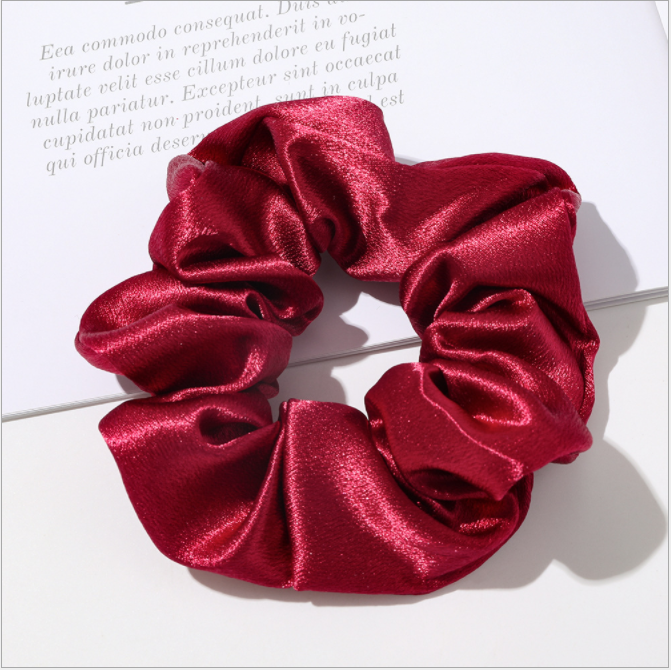 Dây Cột Tóc Scrunchies Vải Trơn Bóng