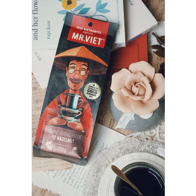 Cà Phê rang xay Hương Hạt Dẻ Mr Viet 250g - Mr Viet hazelnut ground coffee
