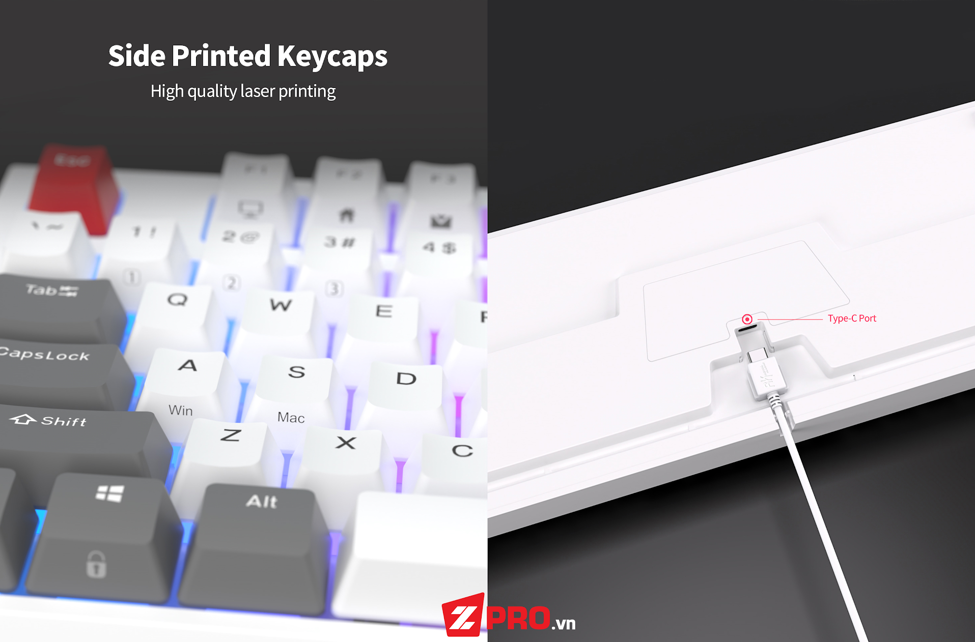 Zpro.vn - Bàn phím cơ Royal Kludge RK R87 (Hotswap, Keycap PBT)